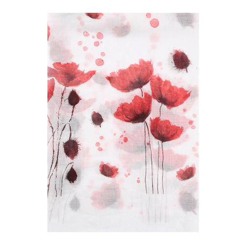 Ladies' Red Floral Print Scarf Shawl