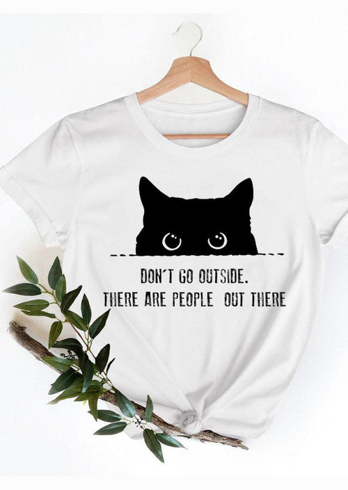 Black Cats White T-Shirt