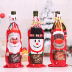 Christmas Cute Cartoon Printed Rope Wine Bottle Cover