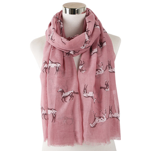 Ladies' Running Horse Print Scarf Shawl