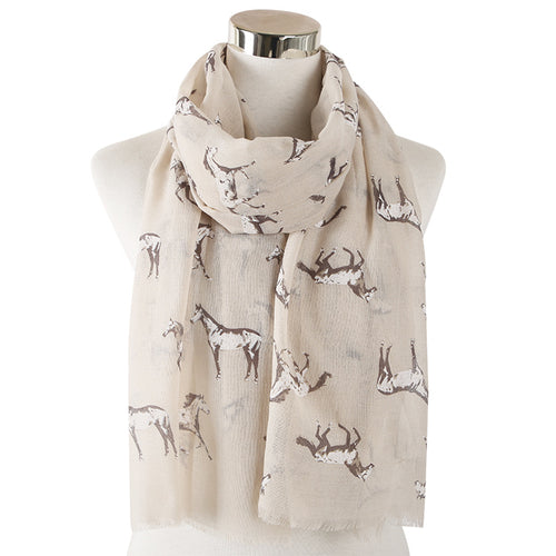 Ladies' Running Horse Print Scarf Shawl