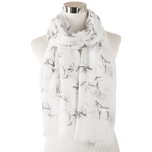 Ladies' Running Horse Print Scarf Shawl