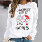 Three Santa Claus Printed Women's Long Sleeves