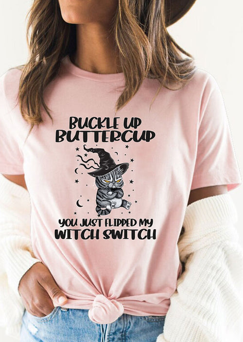 Witch Cat Printed T-shirt