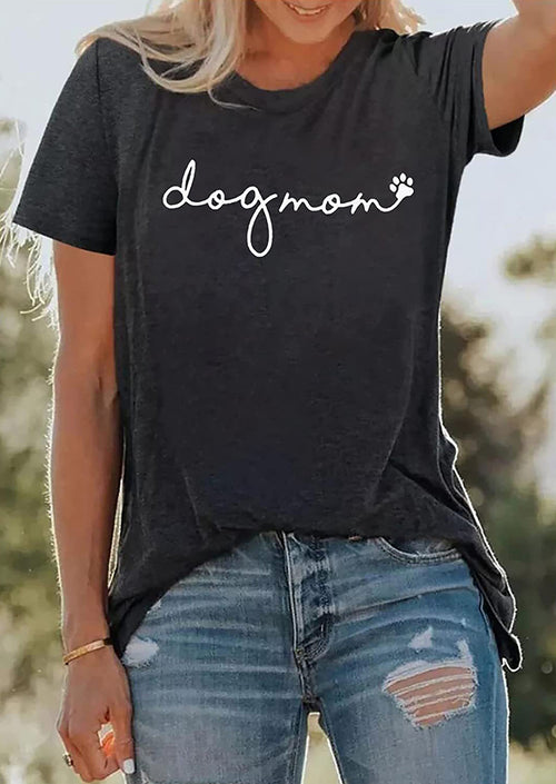 Dog Mom Casual Fashion Short-Sleeved T-Shirt