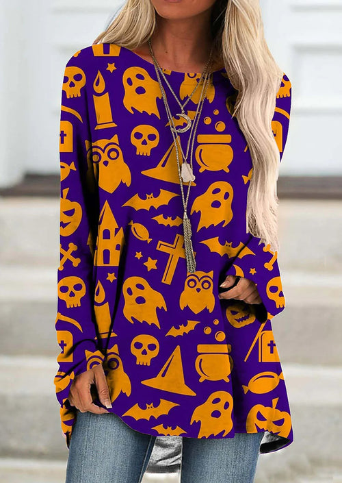 Halloween Small Icon Print Halloween Long Sleeve