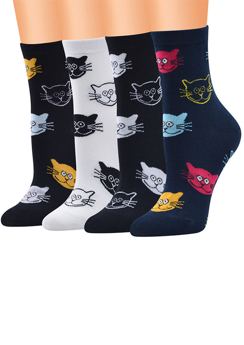 New Personality Big Face Cat Pure Cotton Socks