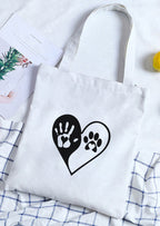 Love Dog Paw Shoulder Canvas Bag