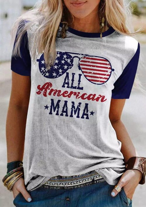 All American Mama Printed T-shirt