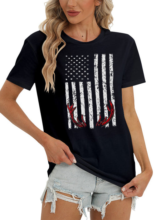 American Flag Printed T-shirt