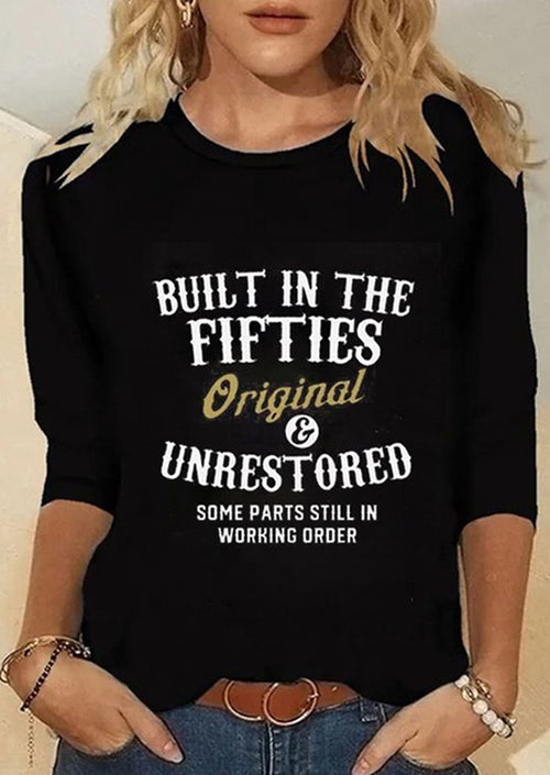 Black printed women's long sleeves