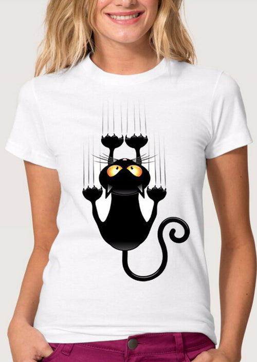 Fun Black Cats Printed T-shirt