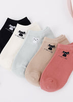 Summer Cat Print Casual No Show Socks