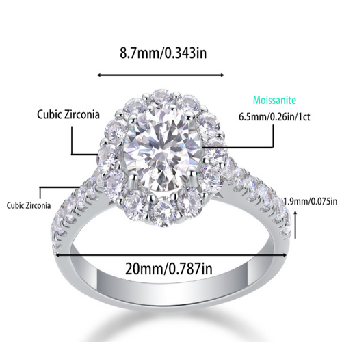 18K White Gold 1 Carat Round Diamond True Love Wedding Ring for Women