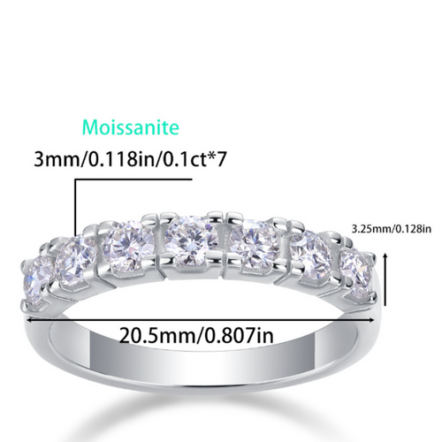 18K White Gold 0.1 Carat Seven-Diamond Engagement Ring for Women