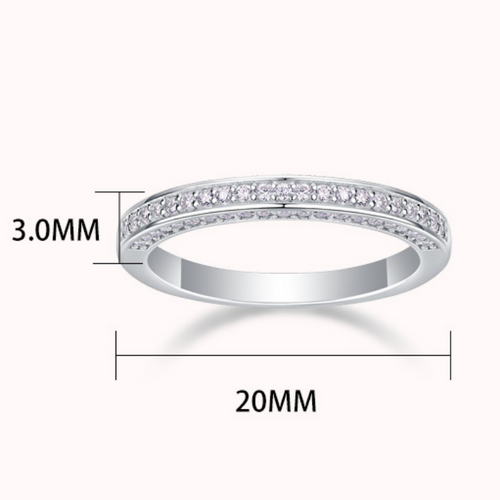 18K White Gold Women’s Wedding Ring with 63 Round Cut Diamonds