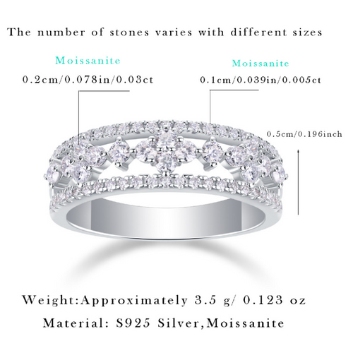 18K White Gold Hollow-Out Design Diamond Wedding Ring for Women