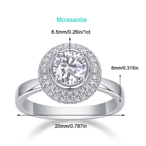 18K White Gold Sparkling 1  Carat Round Diamond Wedding Ring for Women