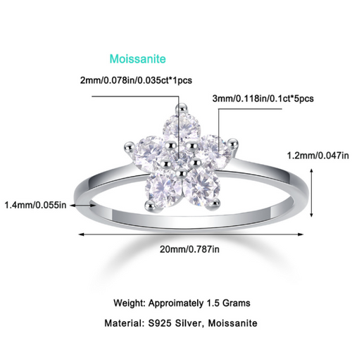 18K White Gold Romantic Flower Diamond Engagement Ring for Women