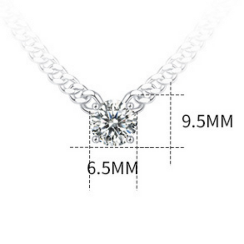 18K White Gold Cuban Link Chain with Four-Prong Round Diamonds for Women