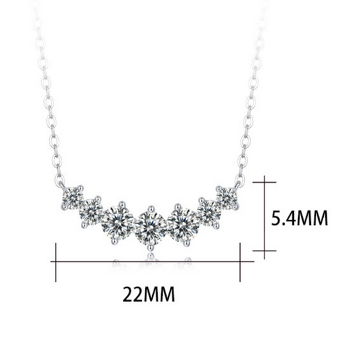 18K White Gold Pendant Necklace with Seven Sparkling Round Diamonds