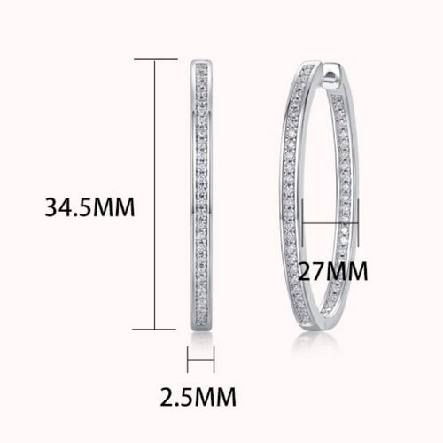 18K White Gold 100-Round Diamond Earrings