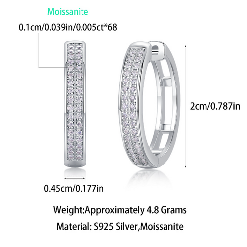 18K White Gold 68-Round Diamond Earrings