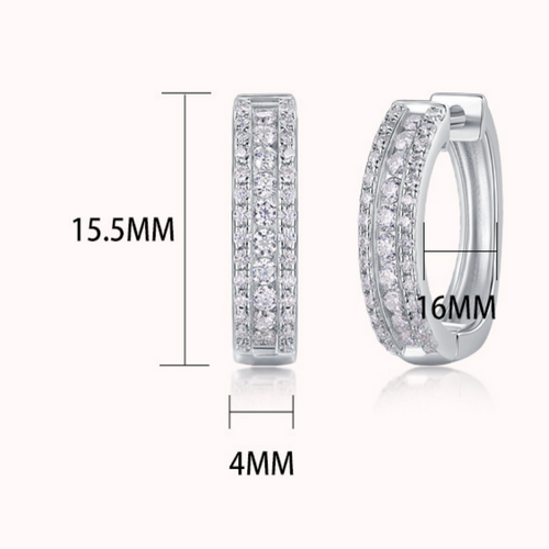 18K White Gold 76-Round Diamond Earrings