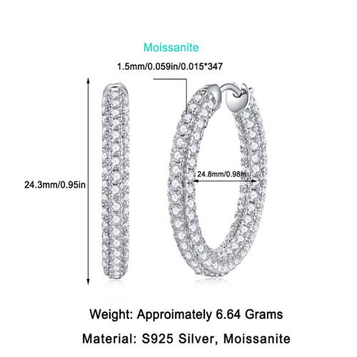 18K White Gold 347-Round Diamond Earrings