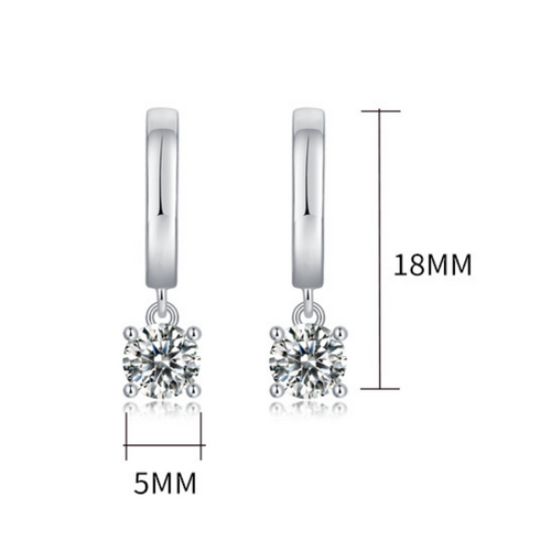 18K White Gold 0.5 Carat Round Diamond Pendant Earrings (0.5 Carat per Earring)