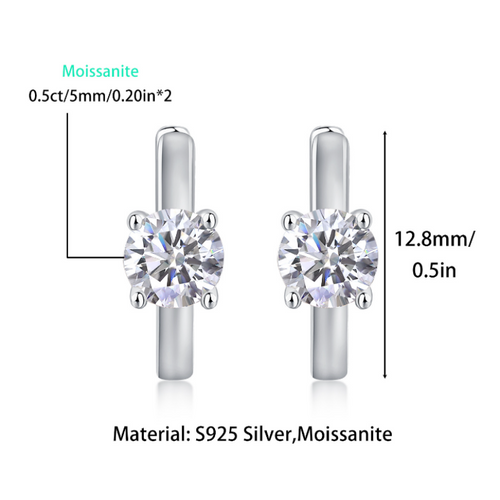 18K White Gold Four-Prong 0.5 Carat Round Diamond Earrings (0.5 Carat per Earring)