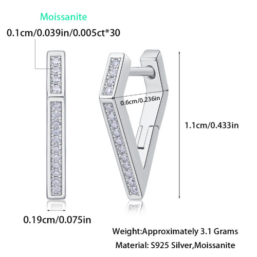 18K White Gold V-Shape Earrings with 32 Round Diamonds