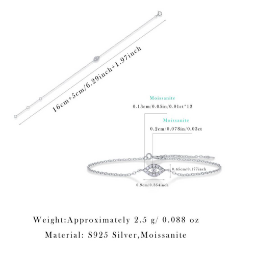 18K White Gold "Window to the Soul" Moissanite Bracelet