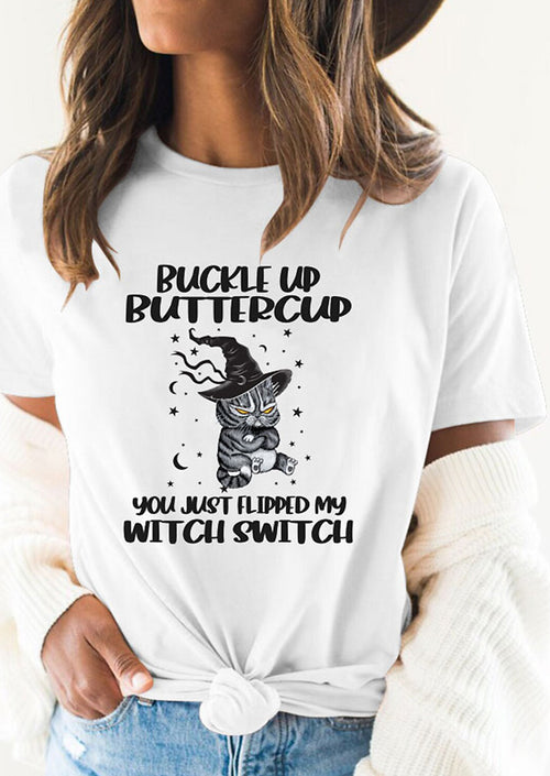 Witch Cat Printed T-shirt