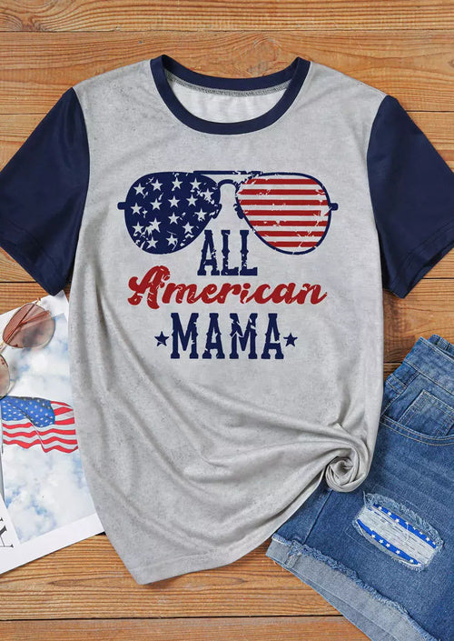 All American Mama Printed T-shirt