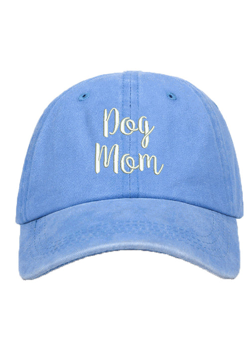 Washed Cotton Dog Mom Embroidered Baseball Cap