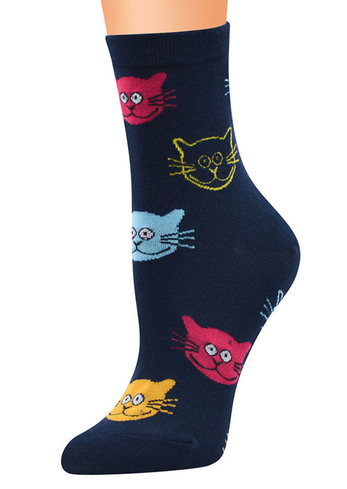 New Personality Big Face Cat Pure Cotton Socks