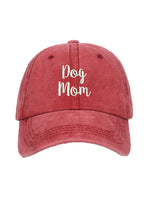 Washed Cotton Dog Mom Embroidered Baseball Cap