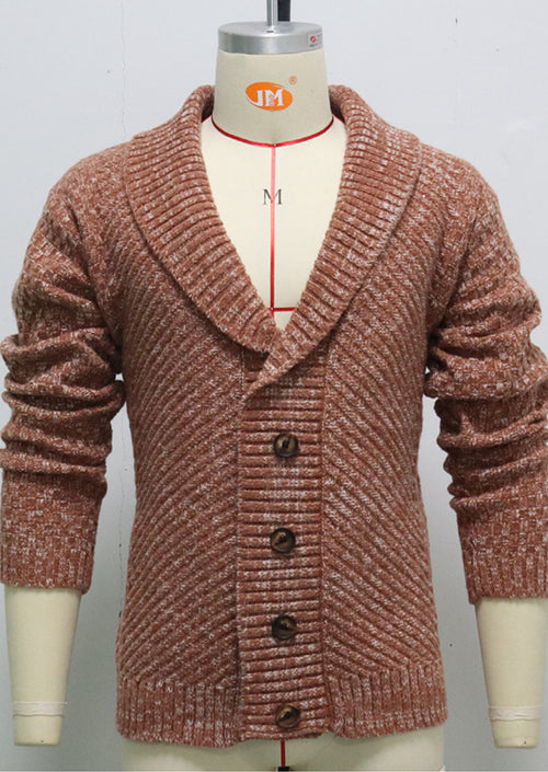 Vintage Lapel Knitted Cardigan Jacket for Men