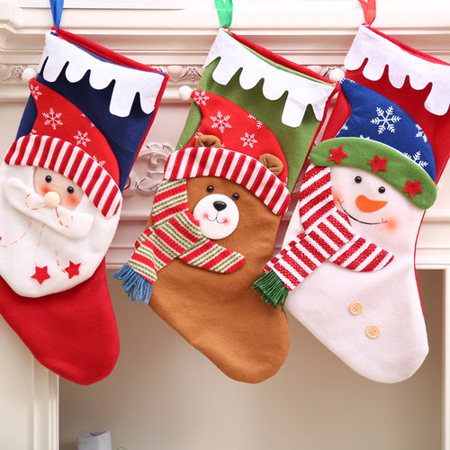 Santa Claus & Snowman & Bear Christmas Gift Socks