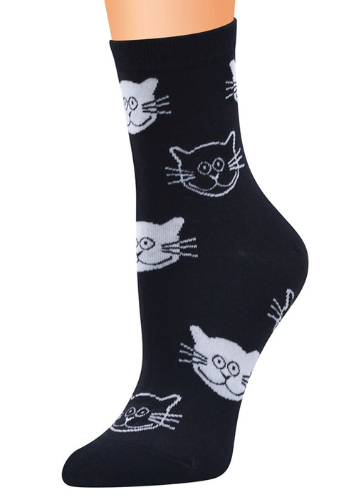 New Personality Big Face Cat Pure Cotton Socks