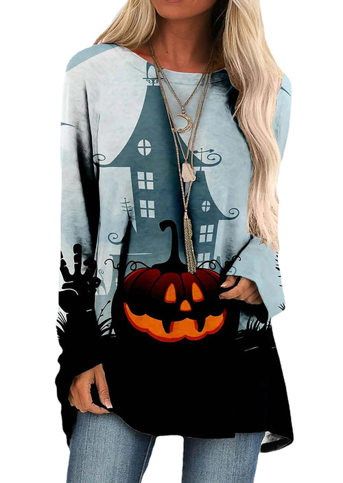 Halloween Small Icon Print Halloween Long Sleeve