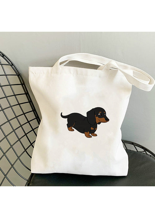 Cartoon Dachshund Canvas Bag