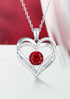 Forever Love Heart Women Necklace 925 Sterling Silver White Gold