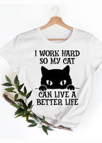 Black Cats White T-Shirt