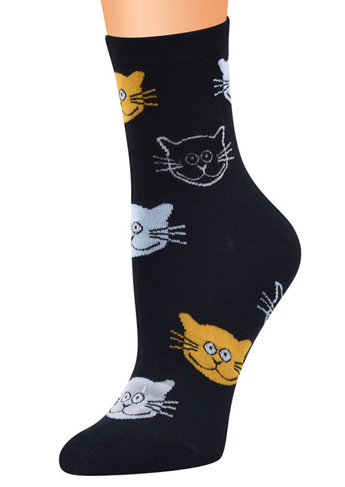 New Personality Big Face Cat Pure Cotton Socks