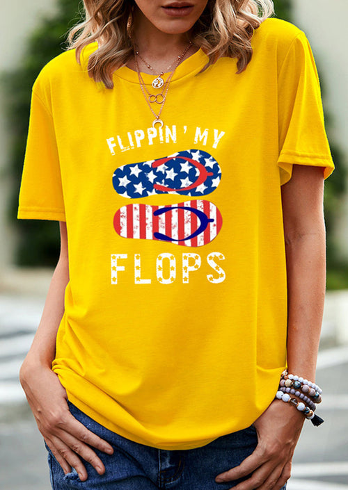 Flippin' My Flops Printed T-shirt