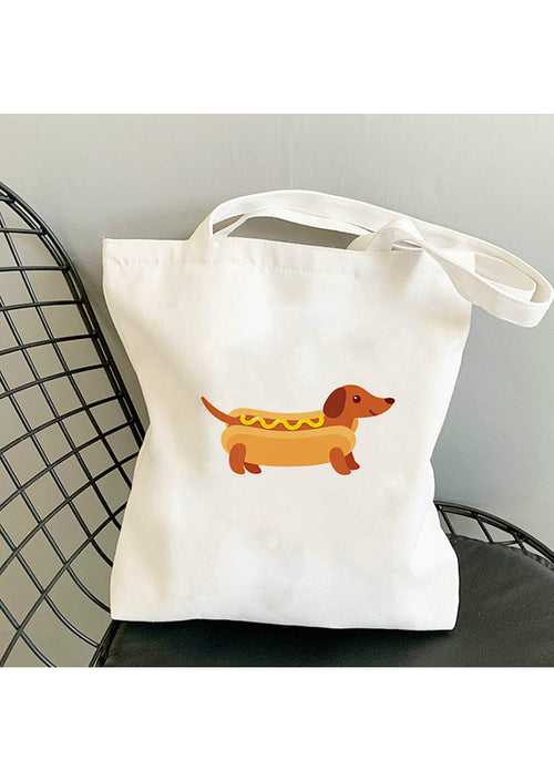 Cartoon Dachshund Canvas Bag