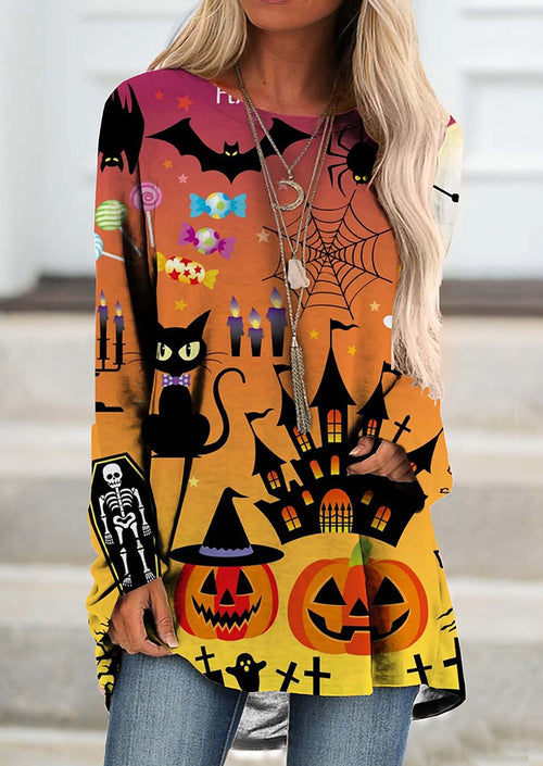 Halloween Small Icon Print Halloween Long Sleeve