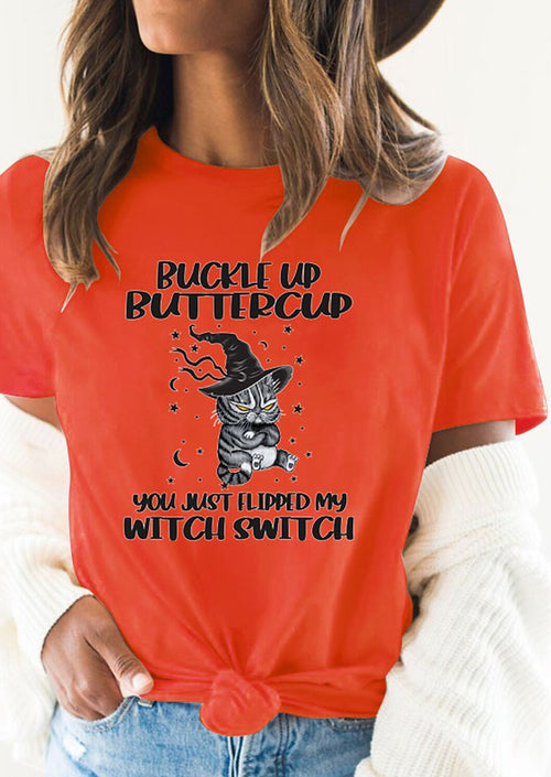 Witch Cat Printed T-shirt